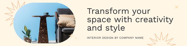 Interior Transformation with Furniture and Accessories LinkedIn Cover Design Template