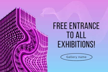Designvorlage Kunstausstellung mit freiem Eintritt für Postcard 4x6in