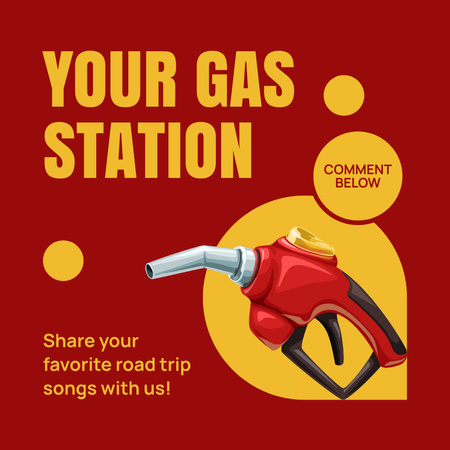 Benzinkút hirdetés a legjobb üzemanyaggal Instagram tervezősablon