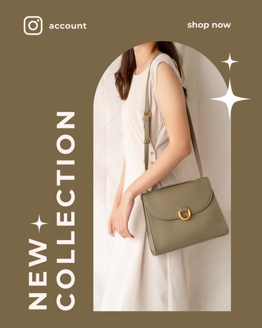 New Collection of Stylish Female Bags Instagram Post Verticalデザインテンプレート