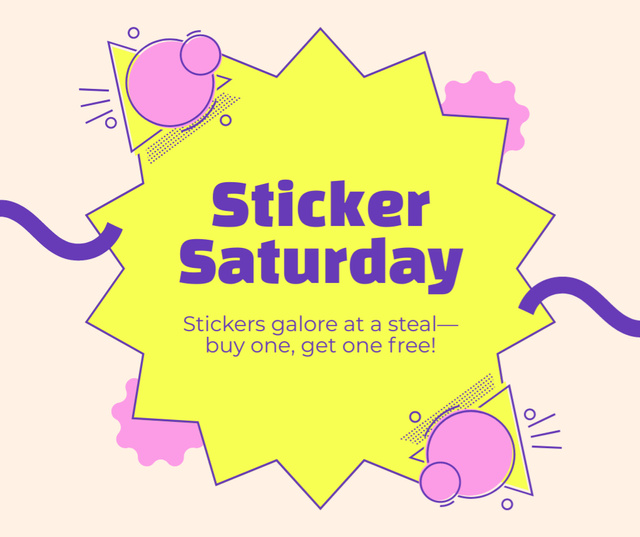 Plantilla de diseño de Stationery Shop Deals On Stickers Facebook 