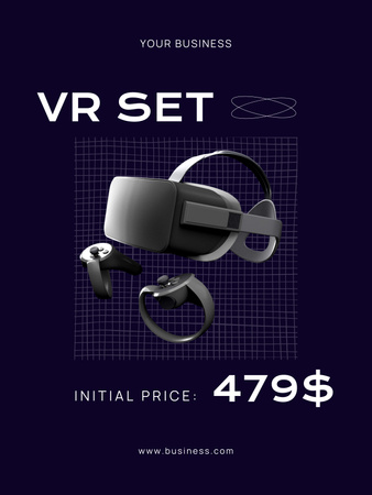 Platilla de diseño Sale Offer of Virtual Reality Modern Devices Poster 36x48in