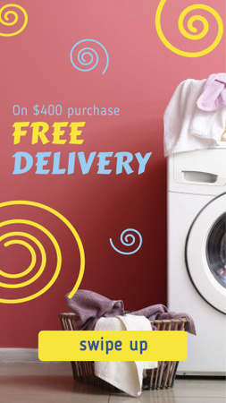 Designvorlage Washer Free Delivery Offer für Instagram Story