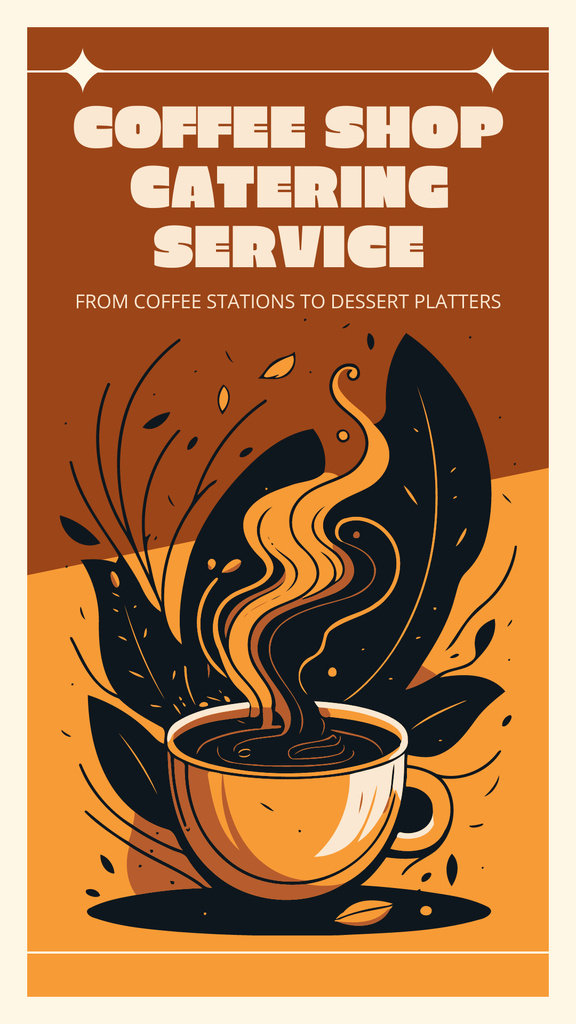 Top-notch Coffee Shop Catering Service Promotion Instagram Story Πρότυπο σχεδίασης