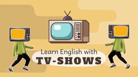 Designvorlage TV Shows for Learning English für Youtube Thumbnail
