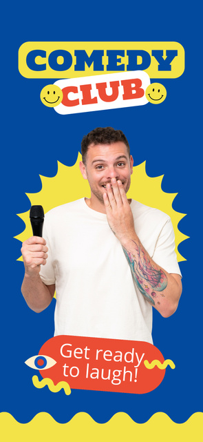 Promo of Comedy Club with Laughing Man Snapchat Moment Filter Design Template