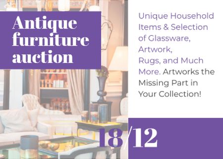 Antique Furniture Auction Card Design Template