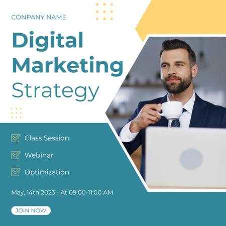 Online Course on Digital Marketing Strategy LinkedIn post Design Template