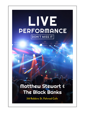 Live Performance Announcement Crowd at Concert Poster US Design Template