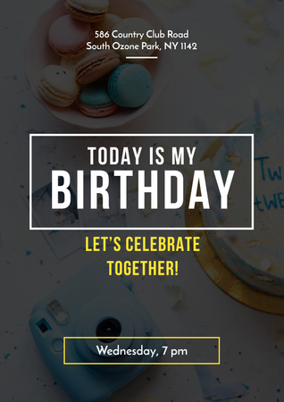 Birthday party with People celebrating Poster Design Template