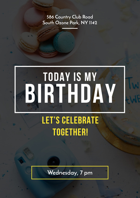 Birthday party with People celebrating Poster – шаблон для дизайна