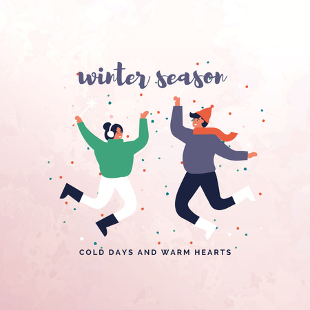 Platilla de diseño Winter Season Greetings Message Instagram