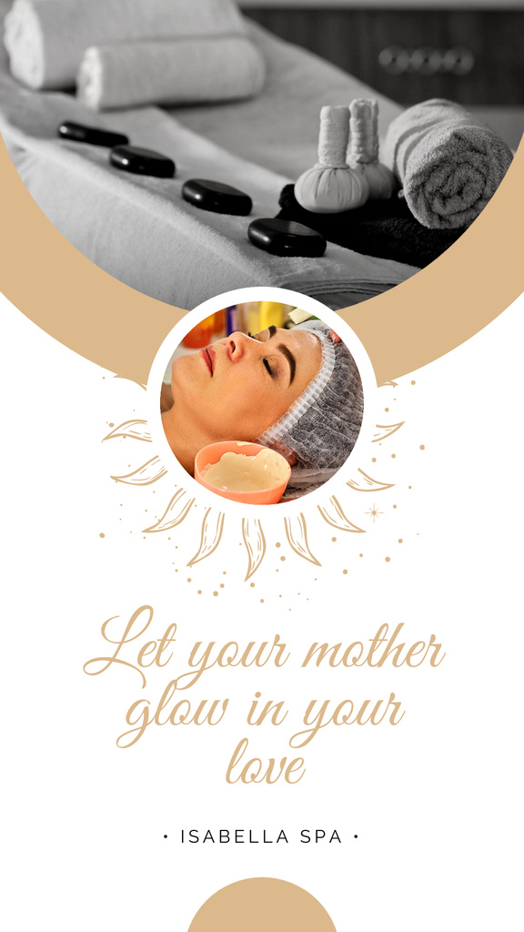 Woman in Spa Salon on Mother's Day Instagram Story Modelo de Design