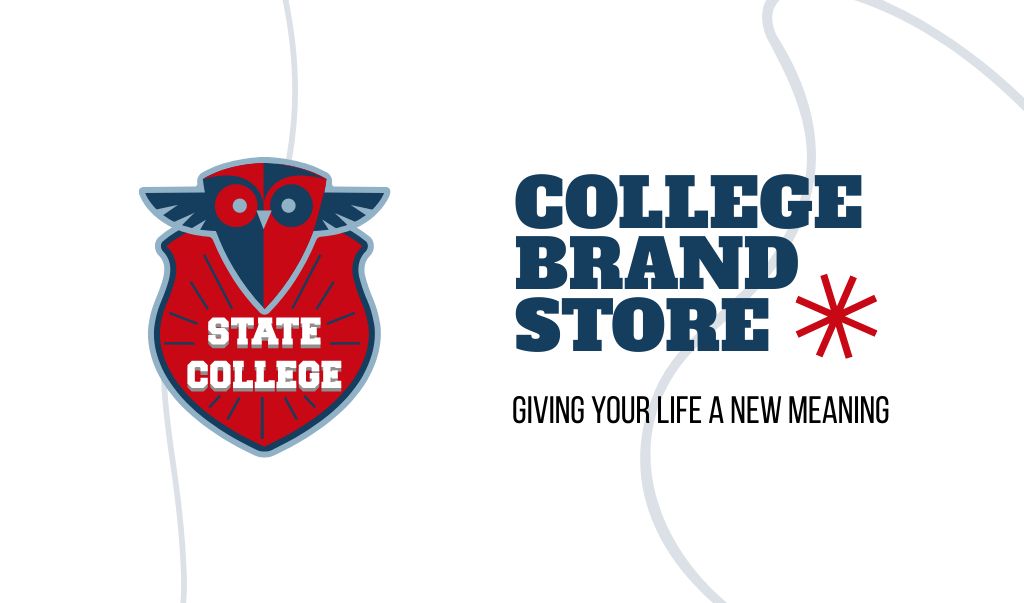 College Brand Store Emblem Business card Design Template