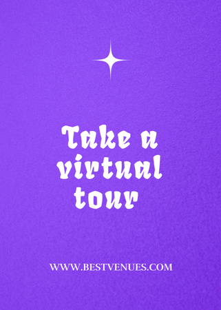 Plantilla de diseño de Oferta de Tour Virtual en Morado Flayer 