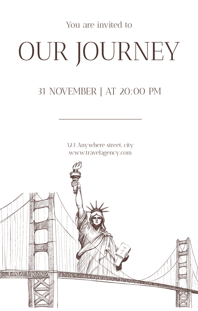 Journey by American Sights Invitation 4.6x7.2in Šablona návrhu