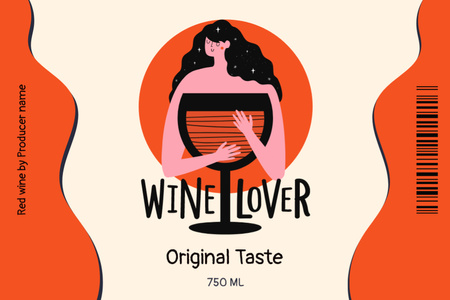 Orijinal Lezzet Şarabı Label Tasarım Şablonu