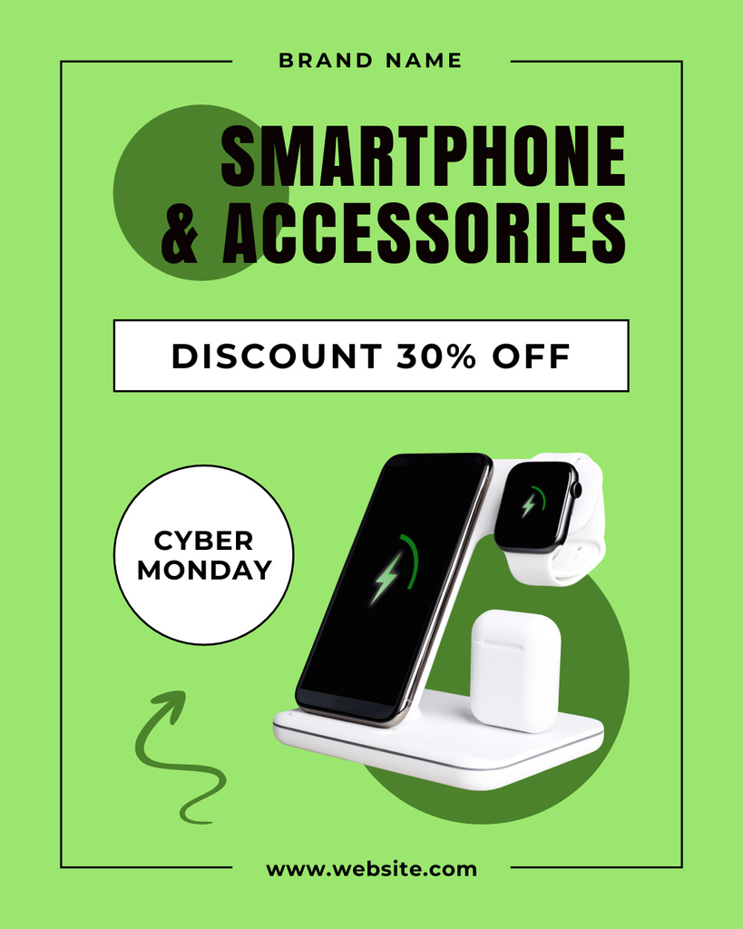 Template di design Cyber Monday Sale of Smartphone and Accessories Instagram Post Vertical