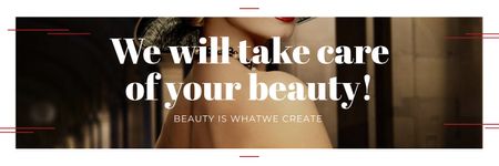 Platilla de diseño  Citation about care of beauty  Twitter
