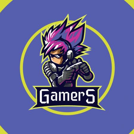 Ontwerpsjabloon van Animated Logo van Gaming Gear Sale-aanbieding met karakter