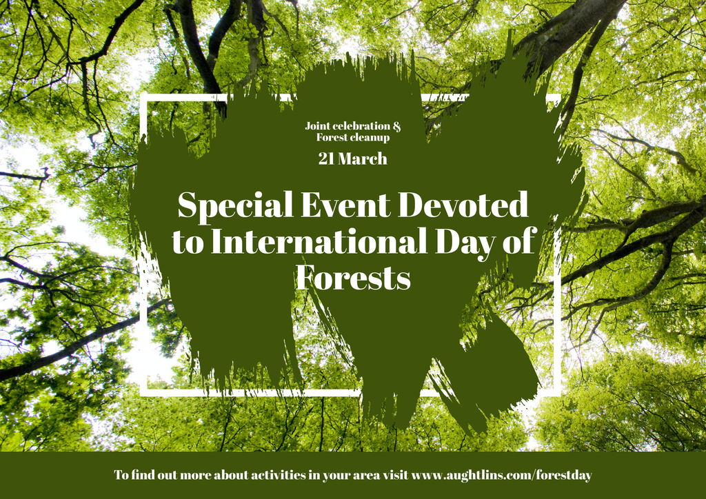 Special Event on International Day of Forests Poster A2 Horizontal Tasarım Şablonu