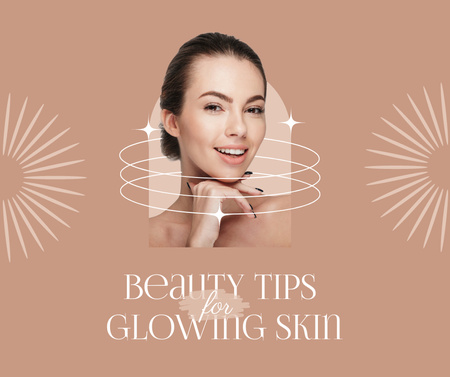 Ontwerpsjabloon van Facebook van Beauty Tips for Glowing Skin