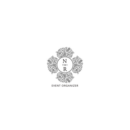 Emblem of Event Organiser Logo Design Template