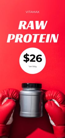 Raw Protein Ad Flyer DIN Large Tasarım Şablonu