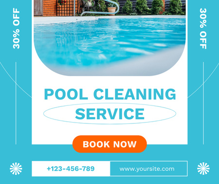 Template di design Offerta di prenotazione per i servizi di pulizia della piscina Facebook