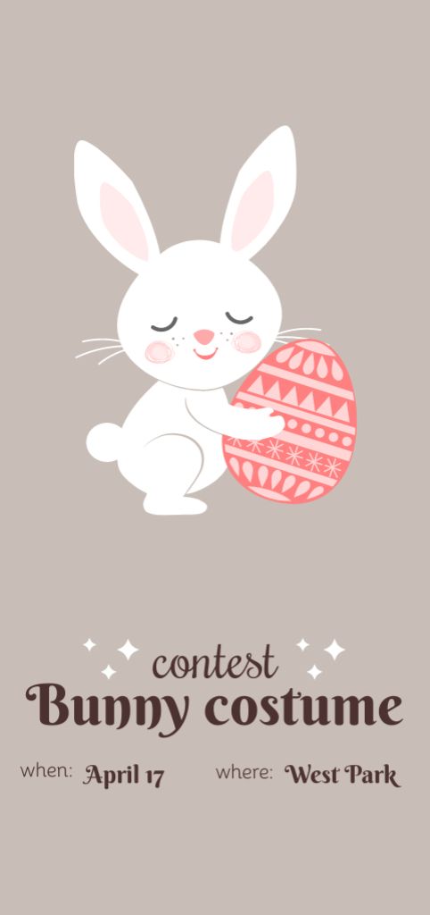 Easter Bunny Costume Contest Flyer DIN Large Design Template