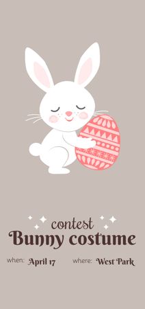 Easter Holiday with Cute Bunny Flyer DIN Large Design Template