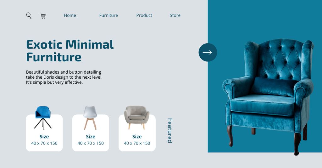 Designvorlage Furniture Offer with Luxury Vintage Armchair für Facebook AD