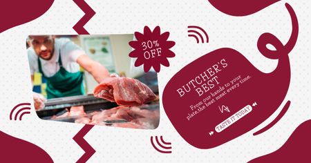 Best Offers from Local Butcher Shop Facebook AD Design Template