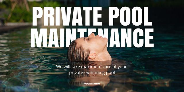 Private Water Features Maintenance Twitter Design Template