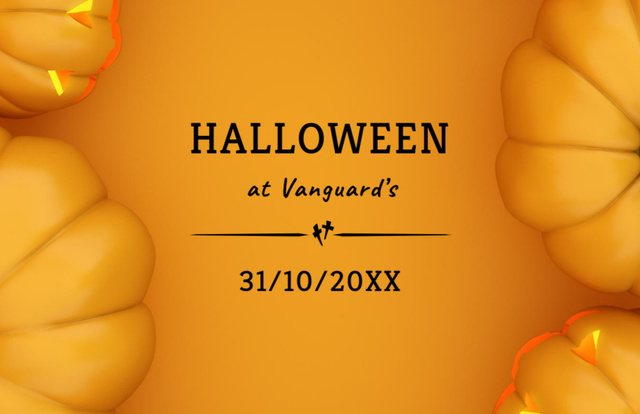 Spooky Fun at the Halloween Party with Pumpkin Lanterns Flyer 5.5x8.5in Horizontal Modelo de Design