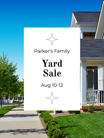 Announcement About Sale in Yard Poster US Design Template