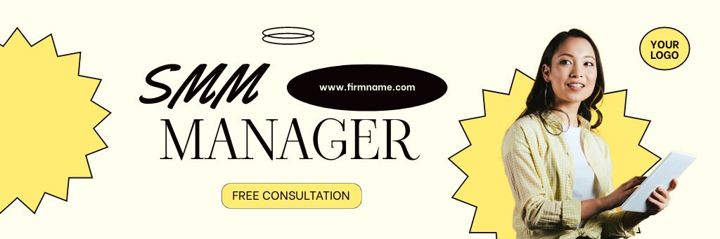 SMM Manager Services Email header Šablona návrhu