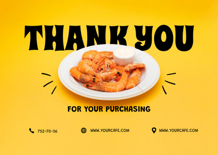 Delicious Shrimps with Sauce Postcard 5x7in Design Template