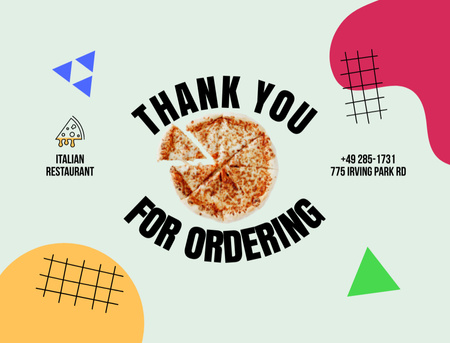 Pizza Siparişi İçin Teşekkür Ederiz Postcard 4.2x5.5in Tasarım Şablonu