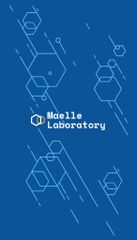 Science Laboratory Ad In Blue With Geometric Pattern