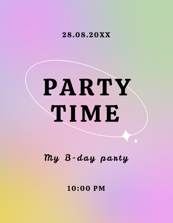 Designvorlage Party announcement on gradient background für Flyer 8.5x11in