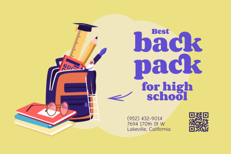 Back to School Offer of Best Backpacks Label Design Template