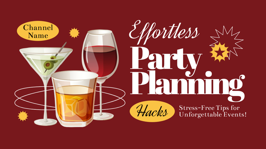 Effortles Party Planning Service Youtube Thumbnail Modelo de Design