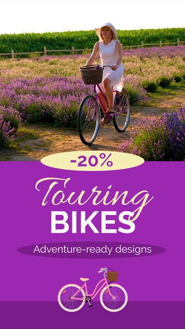 Plantilla de diseño de Lovely Touring Bikes At Discounted Rates Offer Instagram Video Story 