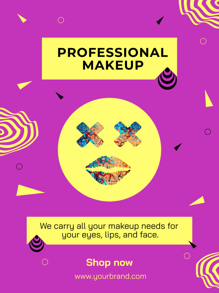 Professional Cosmetics for Makeup Poster 36x48in Tasarım Şablonu