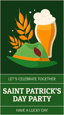 Designvorlage Einladung zum gemeinsamen Feiern des St. Patrick's Day für Instagram Story