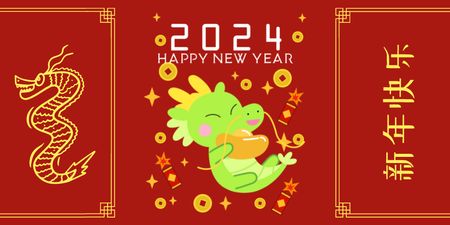 Szablon projektu szczęśliwego chińskiego nowego roku Twitter