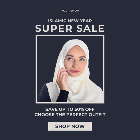 Islamic New Year Sale Offer of Outfit  Instagram Design Template