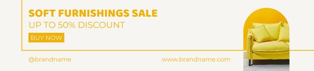 Designvorlage Soft Furnishing Sale Yellow für Ebay Store Billboard