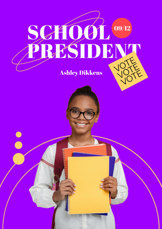 Dedicated School President Candidate Announcement Poster Design Template